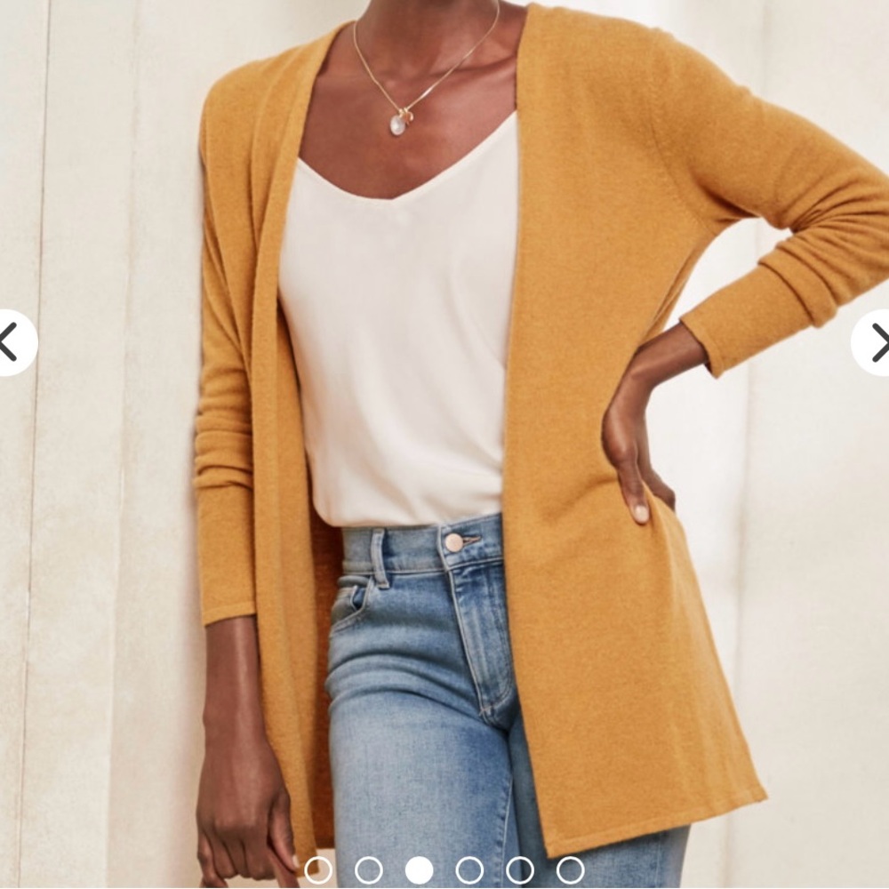 Garnet Hill Mustard Yellow Women's Cardigan